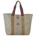 グッチ GUCCI トートバッグ GGスプリーム グッチプラス シェリーライン ブラウン系 【中古】【送料無料】(4)