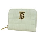 BURBERRY バーバリー 財布 キルティング TB レザー ライトグリーン レディース ジップ財布【中古】【送料無料】