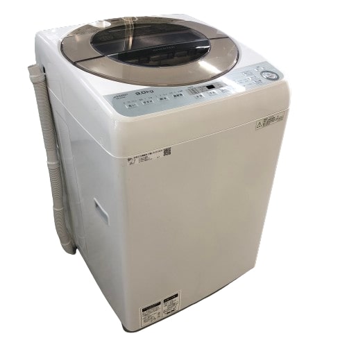 【中古】シャープ 9kg 全自動洗濯機 ES-GV9B-N 2018年製【洗濯機】
