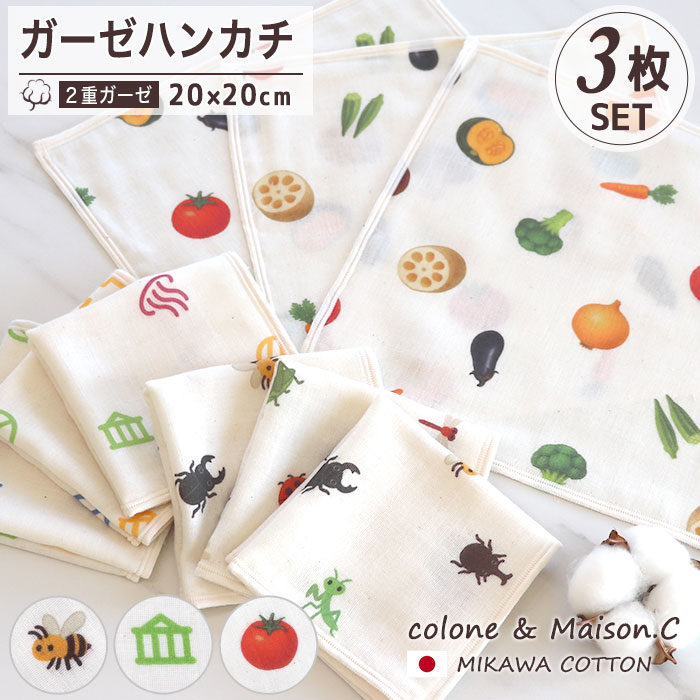 沐浴ガーゼ ガーゼハンカチ さらさら 【 2重ガーゼハンカチ 3枚セット】 ふんわり ミニタオル 2重ガー..