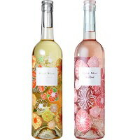 フランス ポール・マス ル・ブラン/ル・ロゼ　セット 750ml 白/ロゼワイン・辛口各 750ml 女子会/花柄/花ラベル/母の日/ホワイトデー/コロンバール/ヴィオニエ/記念日【ワインショップ　ゴリヨン】