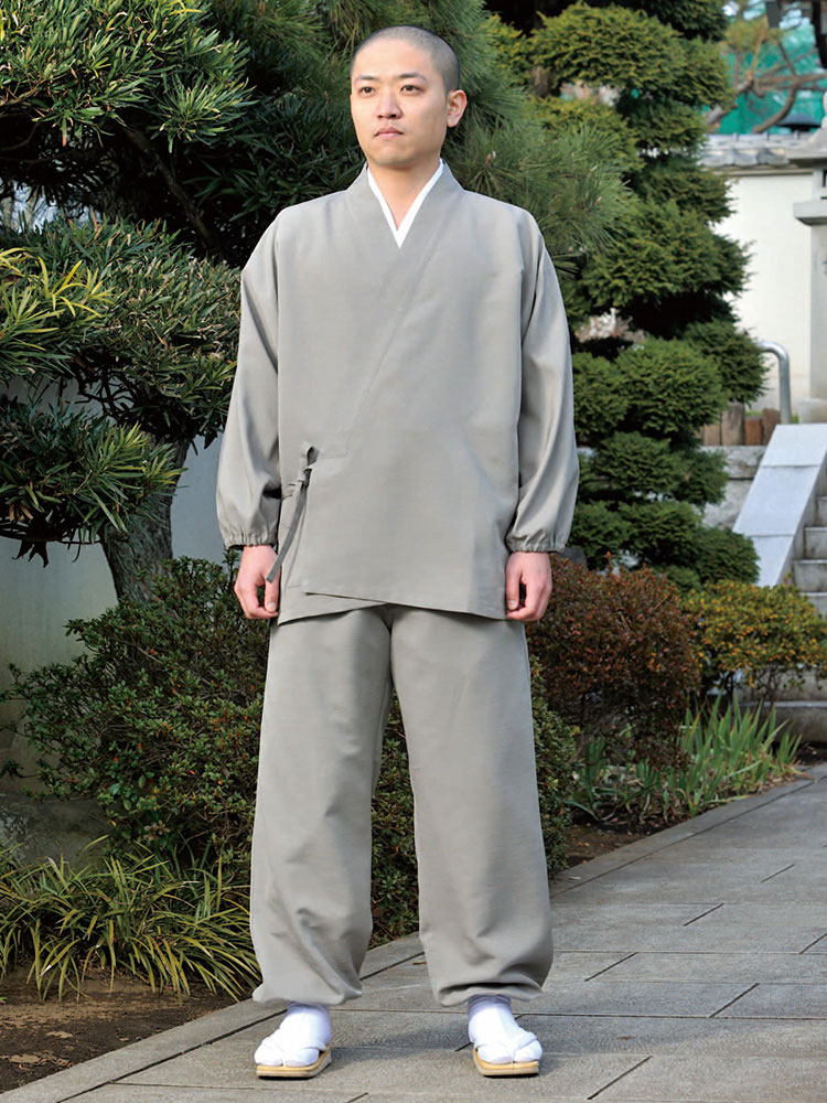 京都作務衣 作務衣 さむえ さむい 作務服 メンズ 男性用 紳士 住職 寺院 寺用 大きいサイズ 春夏秋冬 通年 洗える S M L LLサイズ [まほろば作務衣 利休鼠 利休 紺 黒 うす鼠 鼠 (S-LL)] 父の日 ギフト 送料無料