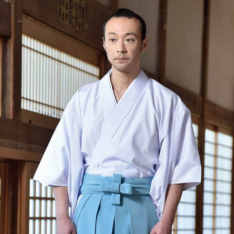 楽天作務衣・和装の五彩堂白衣 はくえ びゃくえ びゃくい しらぎぬ 白装束 法衣 行衣 寺院 寺用 神職 僧侶 メンズ 男性用 紳士 大きいサイズ 春 夏 秋 冬 日本製 洗える S M L LLサイズ [ブロード白衣 男性用 （S-LL）] 父の日 ギフト 送料無料