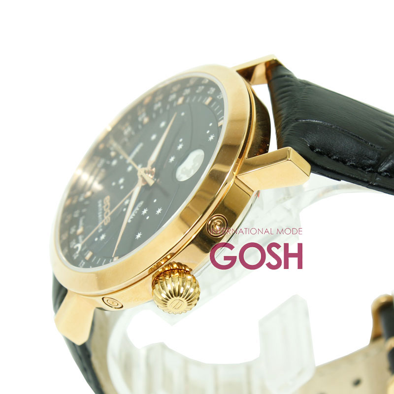 エポス ナイトスカイ ビッグムーン 3440RGBL 自動巻き 腕時計 メンズ epos Big Moon ローズゴールド レザーストラップ ブルー系