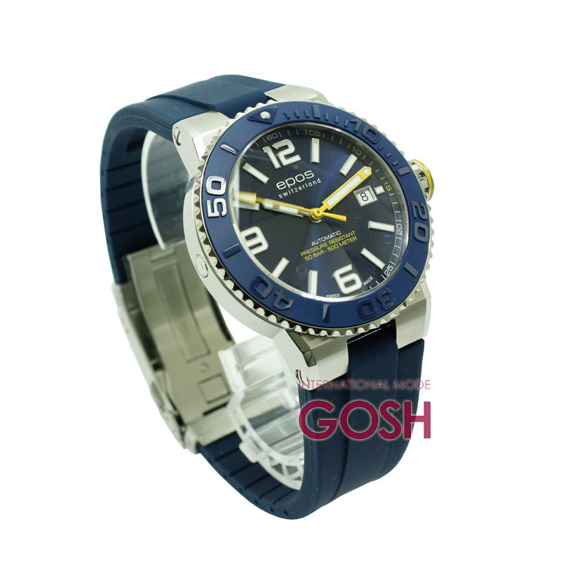 【スーパーセール中ポイント2倍】 エポス スポーティブ ダイバー 3441ABLR 腕時計 メンズ 自動巻 epos SPORTIVE DIVER ブルー系