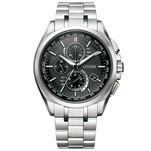 シチズン アテッサ AT8040-57E 腕時計 メンズ 電波時計 ブラック メタルブレス クロノグラフ ソーラー CITIZEN ATESSA シチズン アテッサ AT8040-57E 腕時計 メンズ 電波時計 ブラック メタルブレス クロノグラフ ソーラー CITIZEN ATESSA
