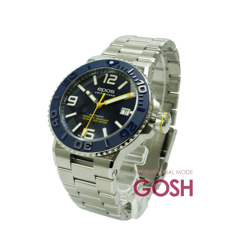 エポス スポーティブ ダイバー 3441ABLM 腕時計 メンズ 自動巻 epos SPORTIVE DIVER メタルブレス ブルー系 2