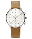 ユンハンス マックスビル 027 4502 02 サファイアクリスタル 腕時計 メンズ JUNGHANS Max Bill Chronoscope 027/4502.02 自動巻 レザーストラップ