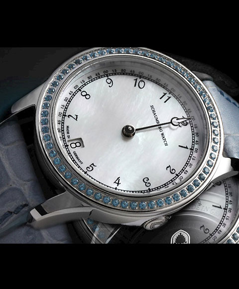 シャウボーグ ウーマンパッションブルー WOMAN PASSION BLEU トパーズ 腕時計 レディース SCHAUMBURG GNOMONIK 自動巻 レザーストラップ