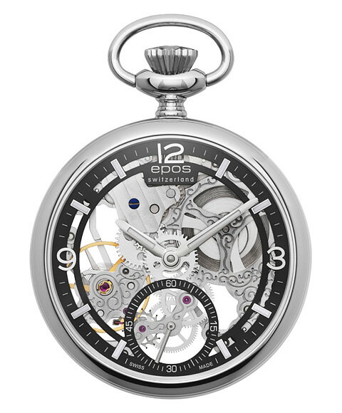 エポス スモール モダン スケルトン ポケットウォッチ 2003ABK 懐中時計 メンズ epos Small Modern Skeleton Pocket Watch スケルトン 敬老の日 ギフト お祝い 還暦 喜寿 米寿