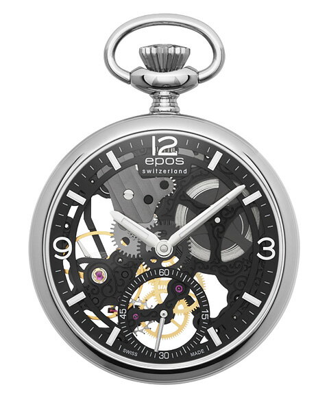 エポス スモール モダン スケルトン ポケットウォッチ 2003SKBK 懐中時計 メンズ epos Small Modern Skeleton Pocket Watch スケルトン..