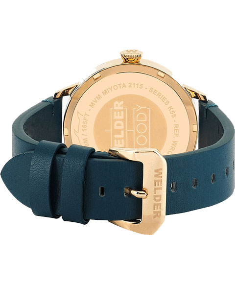 特価品 ウェルダー ムーディ WRC200 腕時計 メンズ WELDER MOODY 3HANDS 42MM ゴールド レザーストラップ ブルー系