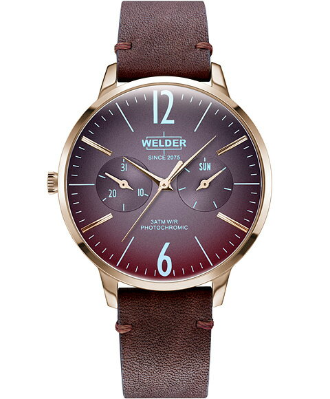 RADO - 特価品 ウェルダー ムーディ 特価品 ウェルダースリム WWRS103 腕時計 レディース WELDER MOODY SLIM DAY DATE 36MM ワインレッド系