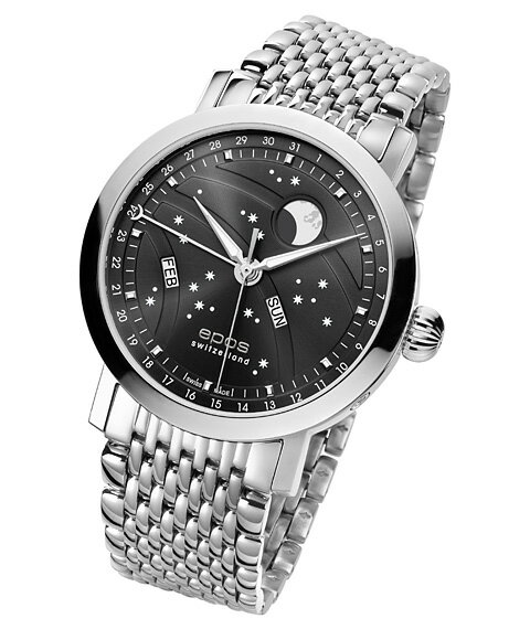 エポス 腕時計（メンズ） エポス ナイトスカイ ビッグムーン 3440GYM 自動巻き 腕時計 メンズ epos Big Moon グレー系