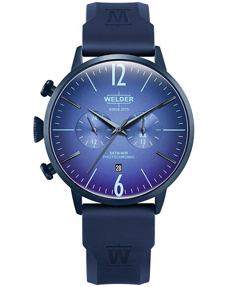 SWATCH - 特価品 ウェルダー ムーディ ラバーストラップ WWRC513 腕時計 メンズ WELDER MOODY DUAL TIME 45MM RUBBER STRAP レザーストラップ ブルー系