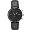 ユンハンス マックスビル 027 4601 00 腕時計 メンズ JUNGHANS Max Bill Chronoscope 027/4601.00 自動巻 レザーストラップ ブラック系