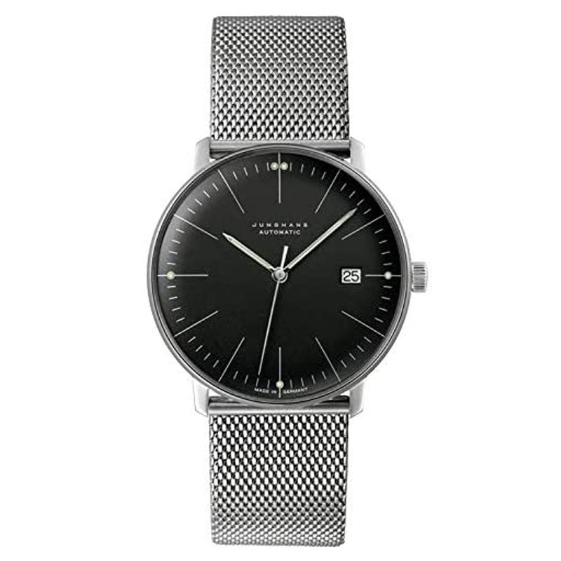 ユンハンス マックスビル 027 4701 02M サファイアクリスタル 腕時計 自動巻 メンズ JUNGHANS Max Bill Automatic 027/4701.02M メタルベルト ブラック系