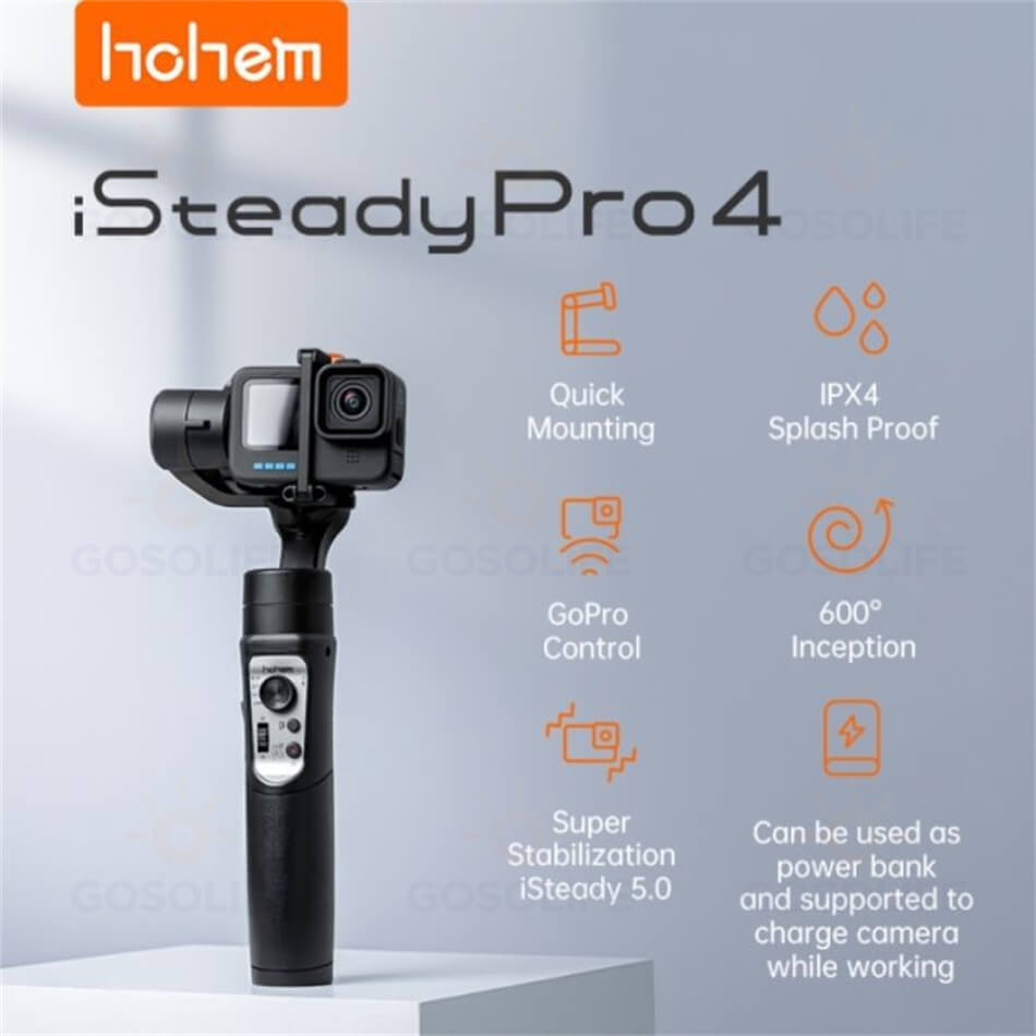 Hohem Pro4 GoPro ����Х� �������� GoPro ���������꡼ ������󥫥�� �����դ� ���� ��������󥫥�� ����Х� ���륫�� ��������󥫥�� 4k ��֤����� 3way �������� 1080P GoPro Hero12/11/10/9/8/7/6/5/4 DJ Action4�ʤ��б� (����������)