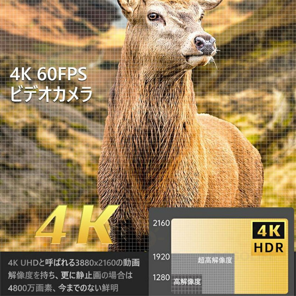 ビデオカメラ 4800万画素 vlogカメラ WIFI機能 60FPS 16倍ズーム 4K YouTubeカメラ...