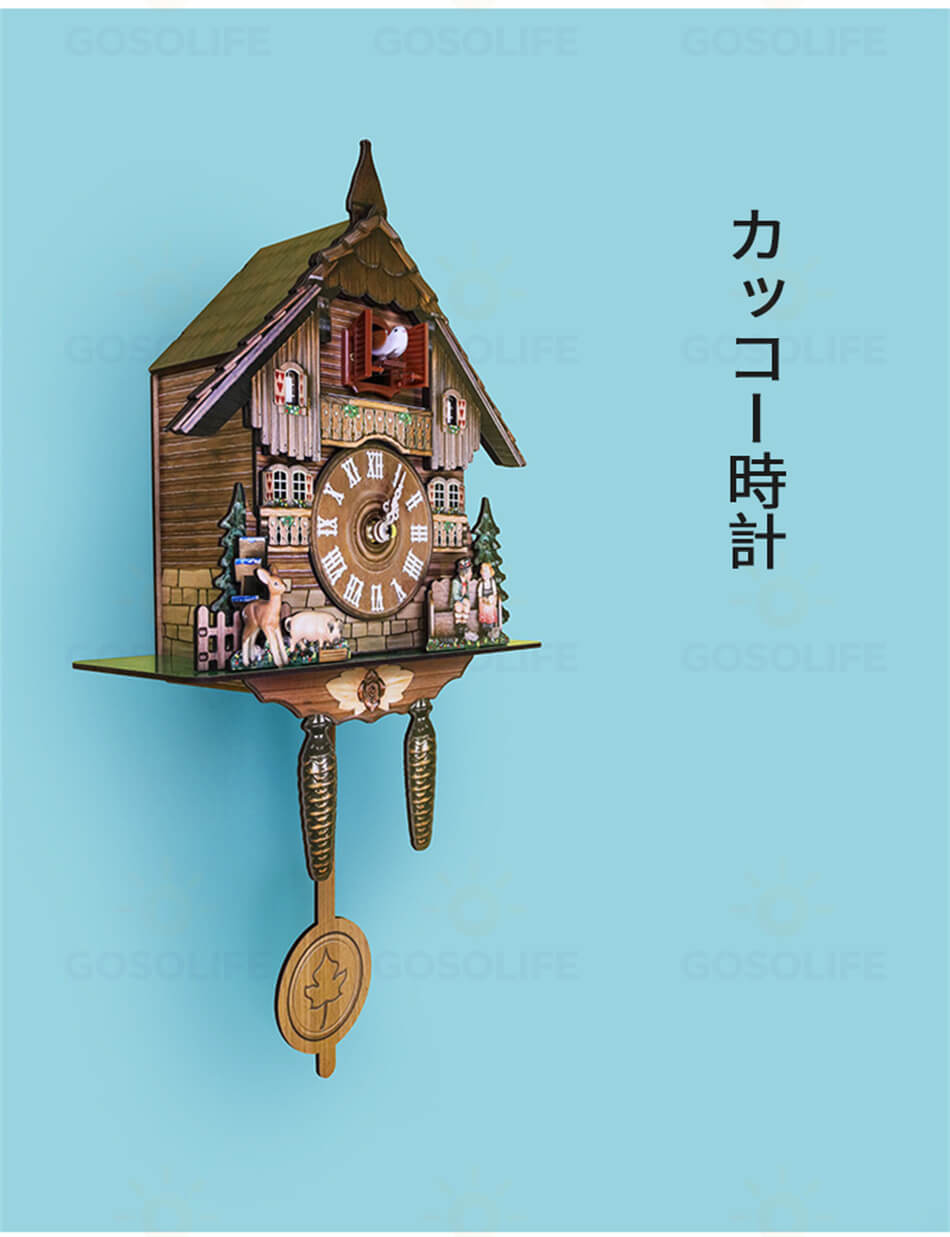 大型鳩時計 木製時計 カッコー時計 北欧スタイル 掛け時計 リズム時計 クロック 掛け時計 鳩時計 カッコークロック カッコーテレス 鳩時計 居間の時計 室内装飾 掛け時計 目覚まし時計 木製 壁掛け 時計 プレゼント [2]