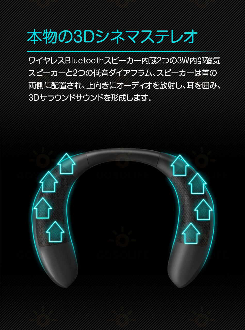 ネックスピーカー 肩にのせる Bluetooth スピーカー テレビ ウェアラブルスピーカ...