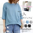 【30%OFF→1743円!クーポンで!】ゆるTシャツ 5分袖 春 ラウンドヘム カットソー 半袖 おしゃれ レディース カジュアル トップス(送料無料)[郵1...