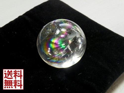 レインボークォーツ 天然水晶 台座付き アイリスクォーツ スフィア 虹入り...