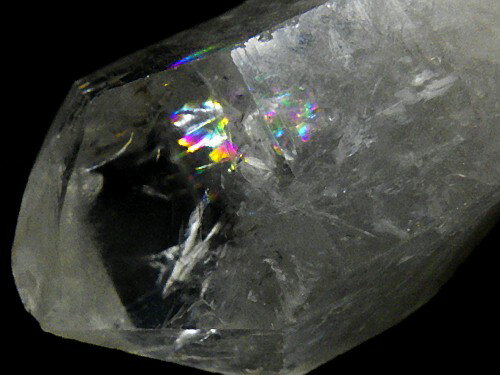 虹入り水晶 レインボークォーツ 293g 天然水晶 レインボークリスタル 大きいサイズ 原石 RAINBOW QUARTZ ブラジル産 送料無料 No.03