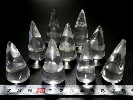 天然水晶 　3個セット　クリスタルクォーツ 円すい形 水晶ポイント 石英crystal Quartz 高品質 全国送料無料 3