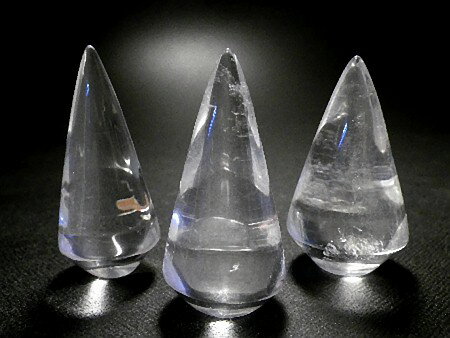天然水晶 　3個セット　クリスタルクォーツ 円すい形 水晶ポイント 石英crystal Quartz 高品質 全国送料無料 2