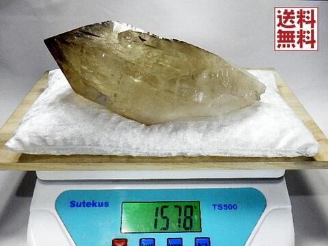 特大 天然水晶 1．57kg カテドラルクォーツ 台座付き スモーキークォーツ ポイント ブラジル産 全国送料無料