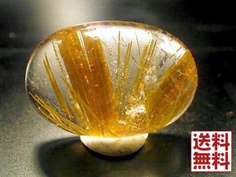 ルチルクォーツ　33×23ミリ 太金針水晶 タイチンルチル ルース　オーバルカボション　裸石　送料無料（34）