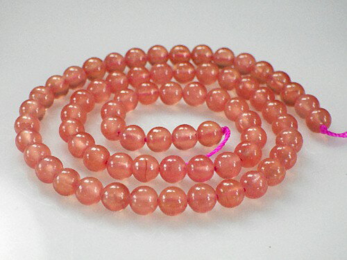 インカローズ 6mm玉 40cm 68個 ビーズ ロードクロサイト 1連 rhodochrosite 菱マンガン鉱 高品質 コレクション 全国送料無料