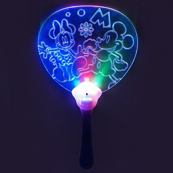 【光るおもちゃ】ミッキー＆ミニー光るうちわ 12個セット【光るおもちゃ 光るうちわ 光る うちわ 縁日 お祭り 夏祭り 祭 景品】