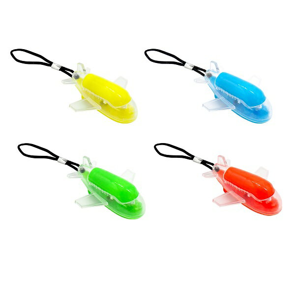 光るピカピカ飛行機ストラップ 24個セット【光るおもちゃ 光る ライト 景品 玩具 縁日 お祭り イベント 子供会 販促 業務用】