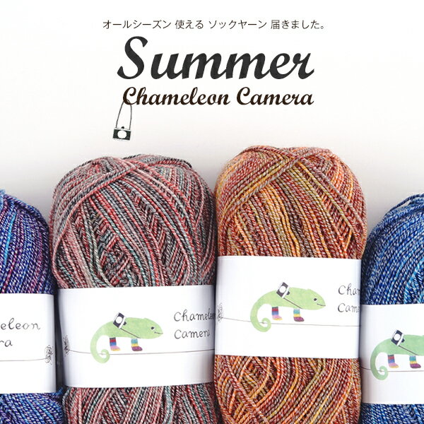 ＼スーパーGOGO／【830】Chameleon Camera Summer（カメレオン カメラ サマー）[綿(コットン)45％毛(防縮ウール)40％ナイロン15％ 合細 95-100g玉巻(約380m) 全6色 3/4(水)20:00→3/11(水)01:59