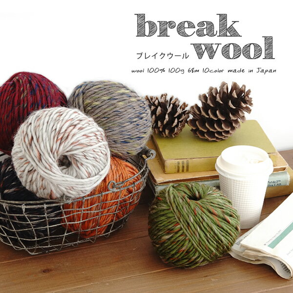 ＼TIME GOGO／【1289】break wool(ブレイクウール) ウール 毛糸 超極太 ミックスカラー 編み物 手芸 在庫限り 返品不可