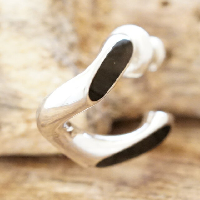 amp japan(アンプジャパン)カラー 喜平 パーツ ピアス イヤリングシルバー925 エポキシ樹脂 ブラックシンプル 4面カット喜平シルバーアクセサリーハ...