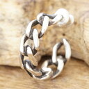 amp japan(アンプジャパン)喜平 チェーン ピアス イヤリングメンズ レディースシルバー925 燻し ワッカシルバーアクセサリー 銀 銀細工ファッション...