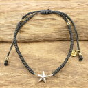 amp japan(アンプジャパン)スター ブレスレット メンズ レディースシルバー 925 星 コード 紐 コインミサンガ お守り つけっぱなしハンドメイド ...