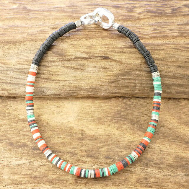 amp japan(アンプジャパン)レコード ビーズ ブレスレット フォレストメンズ レディースシルバー925 ブラス 真鍮 ホワイトメタルハンドメイド アクセ...