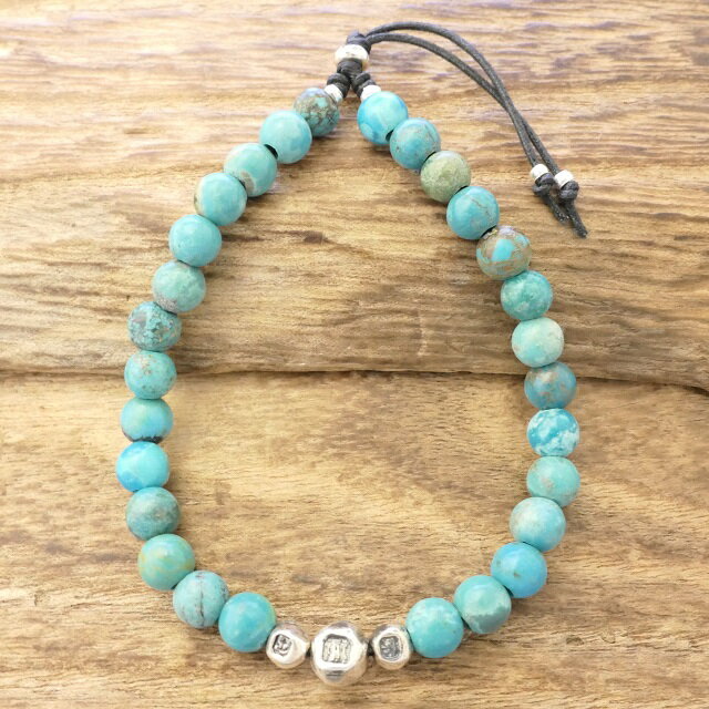 amp japan(アンプジャパン)ターコイズ ブレスレット メンズ レディーストルコ石 天然石 パワーストンシルバー ビーズ ホールマークハンドメイド アクセ...