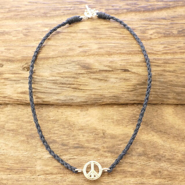 amp japan(アンプジャパン)ピースマーク アンクレット ホースシューメンズ レディースシルバー925 Tバー 蝋引き紐 着けっぱなしミサンガ ラッキーモ...