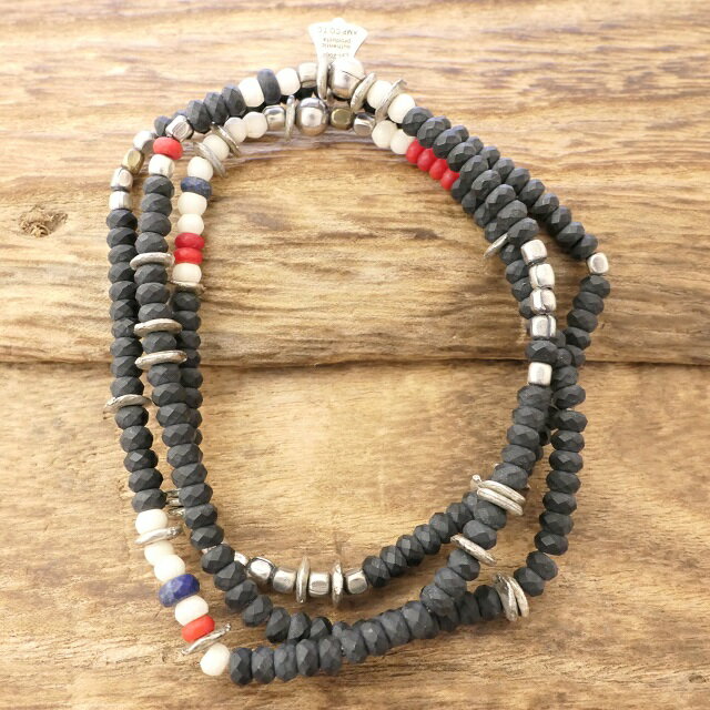 ampjapan(アンプジャパン)3巻き オニキス ブレスレット&ネックレス溝端淳平さん 着用つや消し マット ブラックメンズ レディース ハンドメイド アクセ...