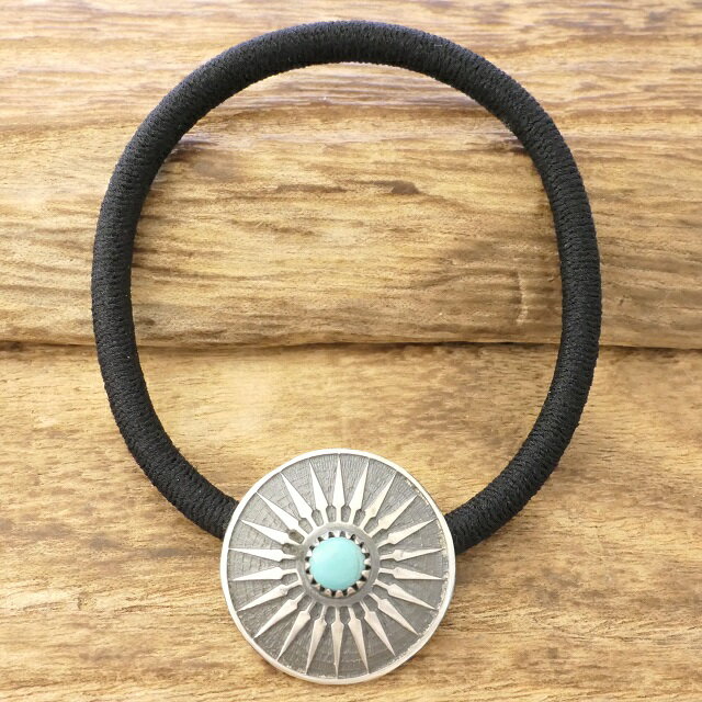 アロー ターコイズ コンチョシルバー ヘアゴム ブレスレットメンズ レディースインディアンジュエリー ナバホ族アメカジ サーフ ネイティブcatalonia(カ...