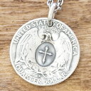 NORTH WORKS(ノースワークス)コインネックレス メンズクロス 十字架25セント ヴィンテージコインハンドメイド アクセサリーインディアンジュエリー ナバホ族N-035【ギフト包装】【送料無料】