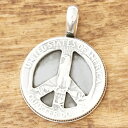 NORTH WORKS(ノースワークス)ピースマーク コイン ネックレス ペンダント トップメンズ レディース25セント ヴィンテージコイン 銀貨ハンドメイド ...