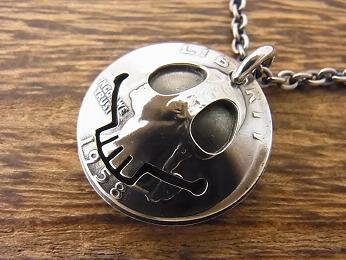 NORTH WORKS(ノースワークス)スカル コイン ネックレス メンズ レディーススマイル ニコちゃん ヴィンテージコインハンドメイド アクセサリーインディ...