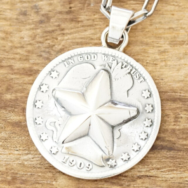 NORTH WORKS(ノースワークス)コインネックレス メンズスター 星 リポウズ25セント ヴィンテージコインハンドメイド アクセサリーインディアンジュエリ...
