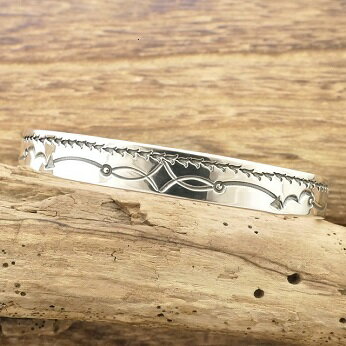 NORTH WORKS(ノースワークス)ナバホ スタンプ 平打ち バングルメンズ レディースインディアンジュエリー ナバホ族ネイティブ アメリカン ジュエリーハ...